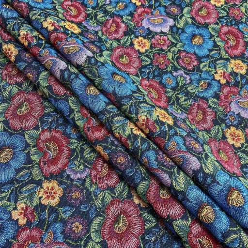 پارچه ژاکارد کوبلن ترک رنگ 265 سرمه ای سوخته 